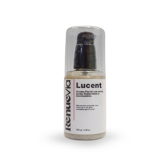 Lucent. Crema facial con arroz, ácido hialurónico y niacinamida.