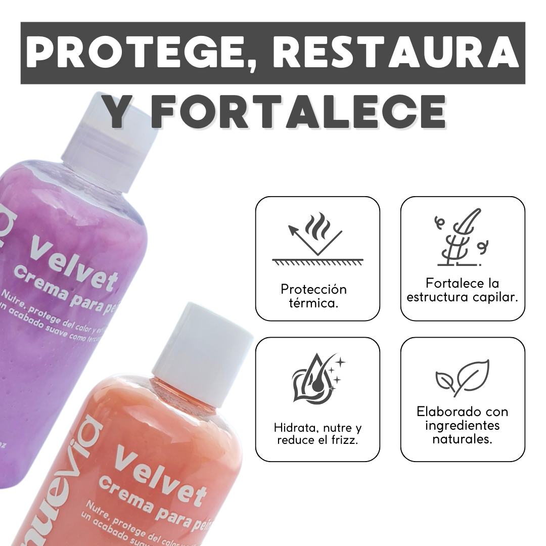 Velvet. Crema para peinar con termoprotector