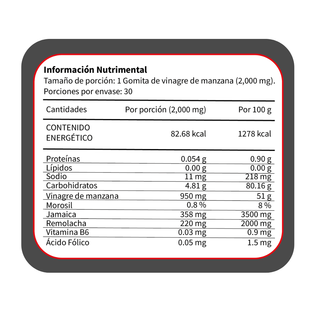 Vinagre de manzana con vitaminas en gomitas