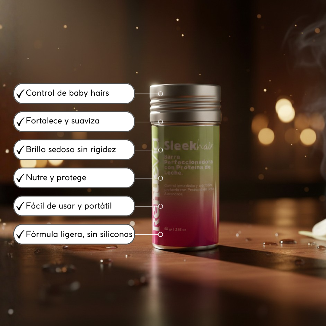 Sleek Hair. Barra perfeccionadora con proteína de leche.