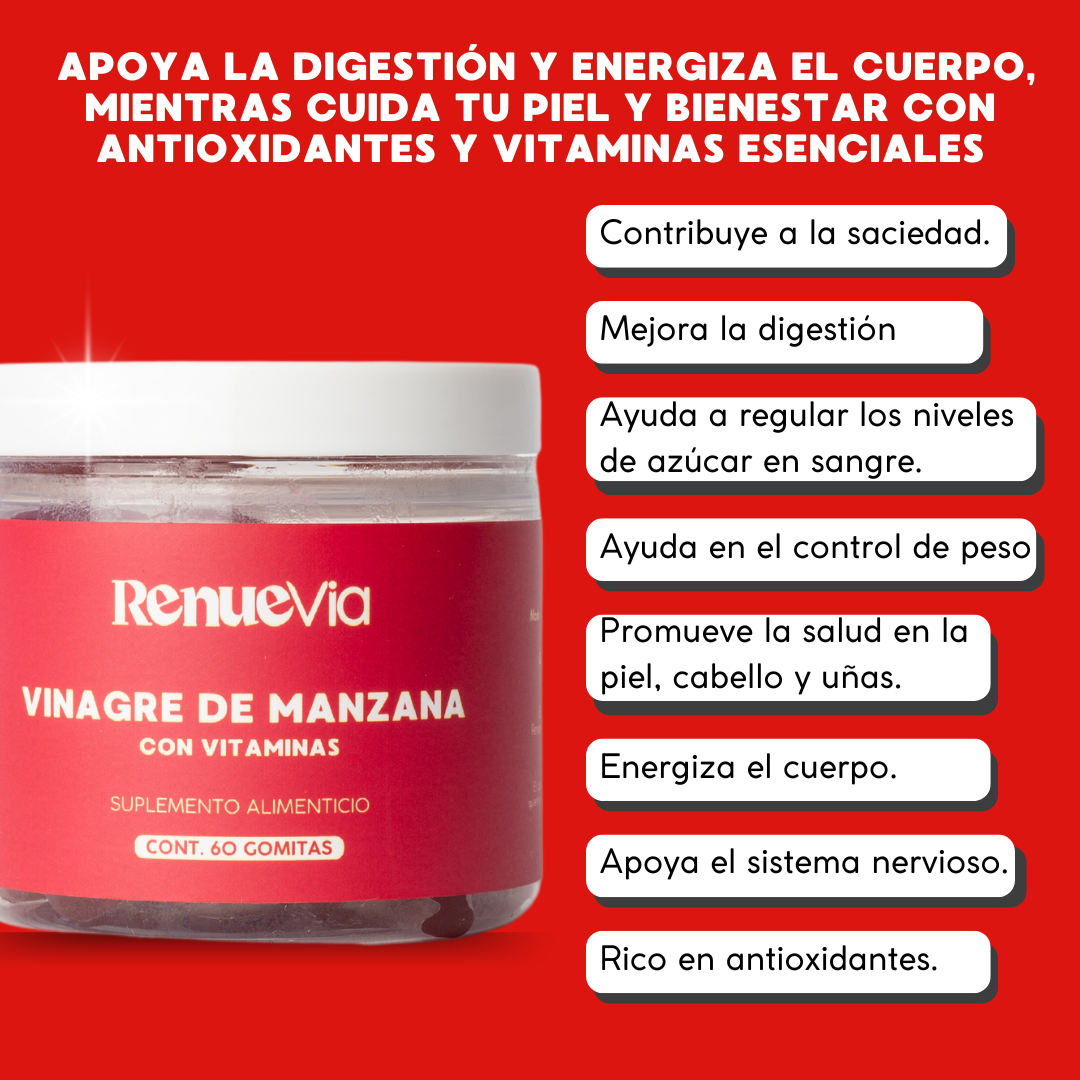 Vinagre de manzana con vitaminas en gomitas