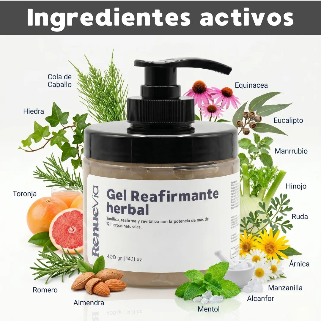 Reafirma 24/7 Kit Reafirmante Herbal - Gel y Aceite Natural para Celulitis y Firmeza